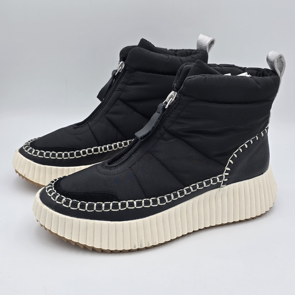 NWOT Dolce Vita Devlin Platform Zip-Up Sneakers, Black Nylon, Women's 8 - Picture 5 of 14
